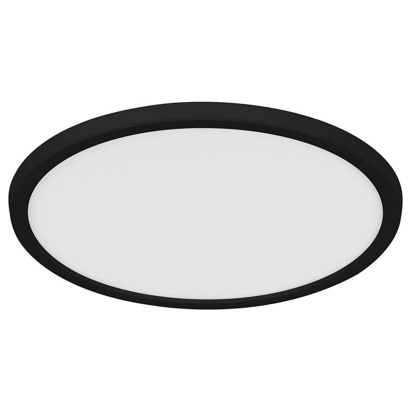 home24 LED-Deckenleuchte Oja Smart Ø 29cm Schwarz/Schwarz Polyester PVC Nicht austauschbare LEDs LED-Platine von home24