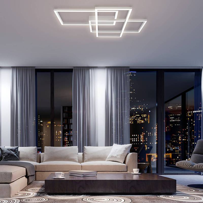 home24 LED-Deckenleuchte Rida 68 x 78 x 8cm Weiß Mischmetall LED LED-Platine von home24