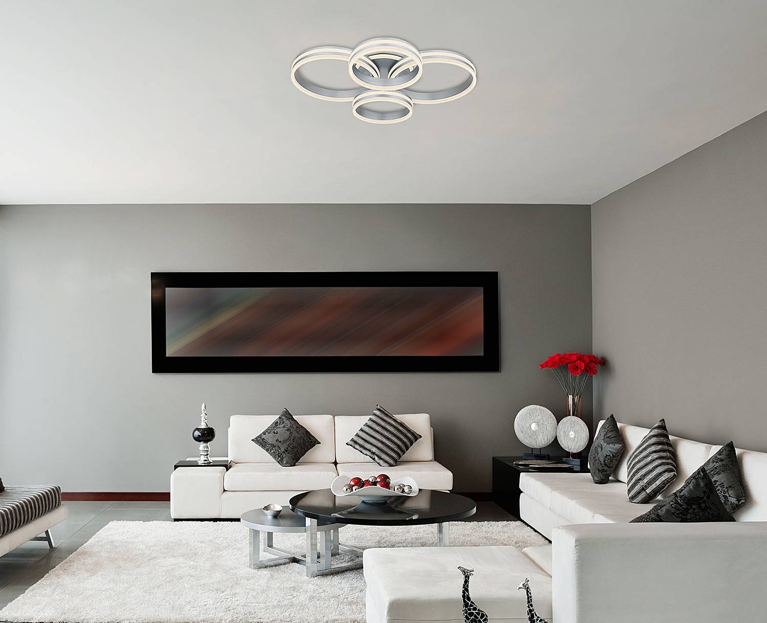 home24 LED-Deckenleuchte Rubio 68 x 85cm Silber Eisen, lackiert Acrylglas Nicht austauschbare LEDs LED-Platine home24 LED-Deckenleuchte Rubio 68 x 85cm Silber Eisen, lackiert Acrylglas Nicht austauschbare LEDs LED-Platine von home24