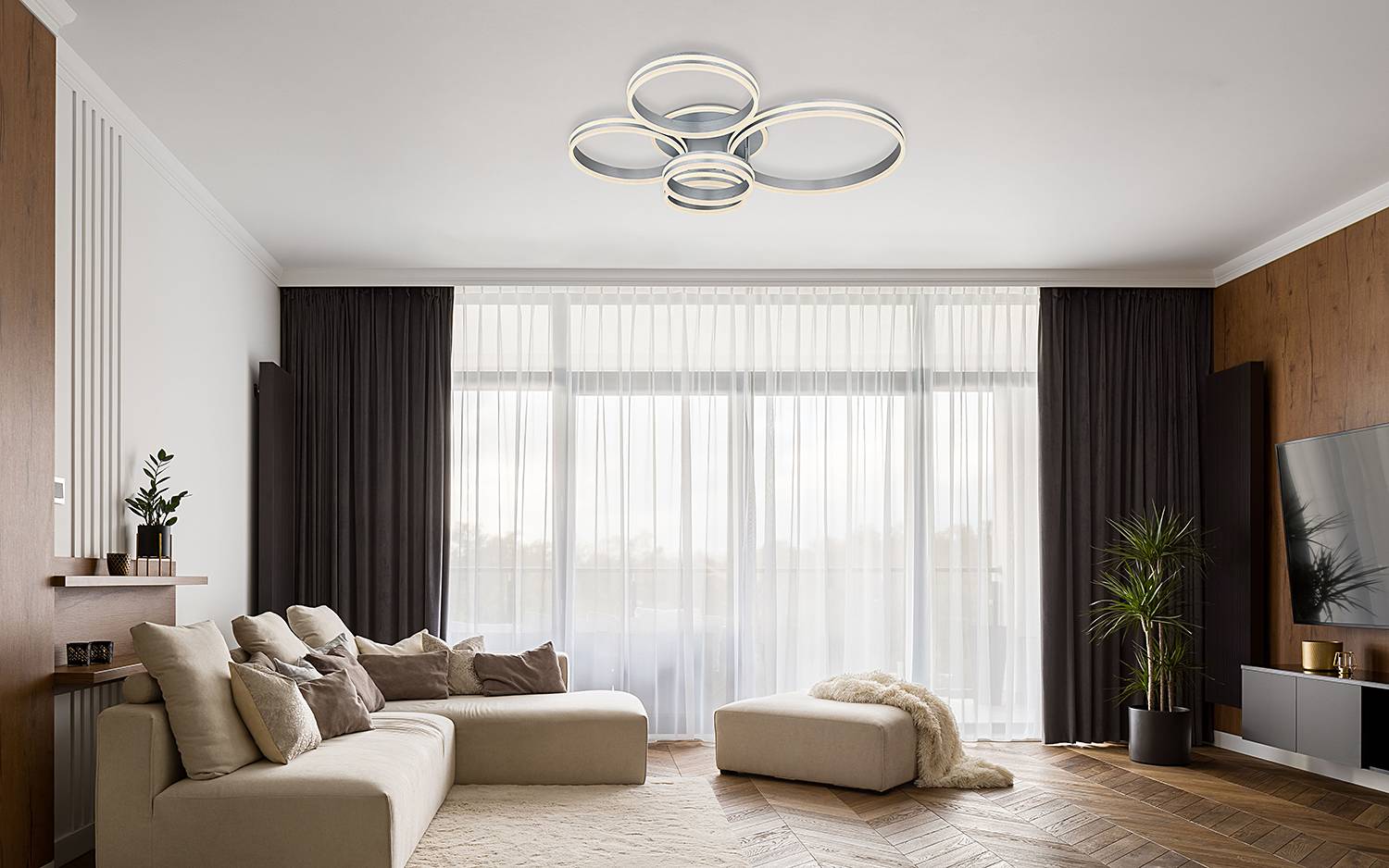 home24 LED-Deckenleuchte Rubio 90 x 114cm Silber Eisen, lackiert Acrylglas Nicht austauschbare LEDs LED-Platine home24 LED-Deckenleuchte Rubio 90 x 114cm Silber Eisen, lackiert Acrylglas Nicht austauschbare LEDs LED-Platine von home24