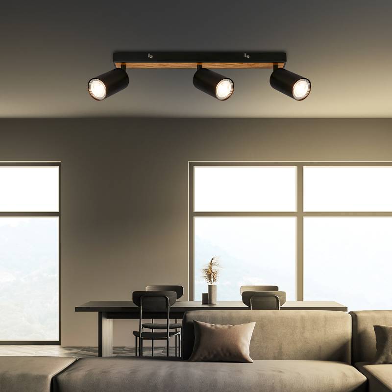 home24 LED Deckenleuchte Spot Tib Ø 0cm Schwarz/Schwarz 3 Material: Metall Metallart: Aluminium Oberfläche Metall: Pulverbeschichtet GU10 von home24