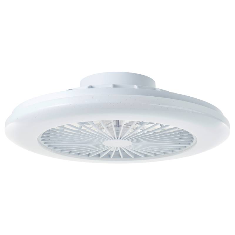 home24 LED-Deckenventilator Salerno 49 x 14 x 49cm Weiß von home24