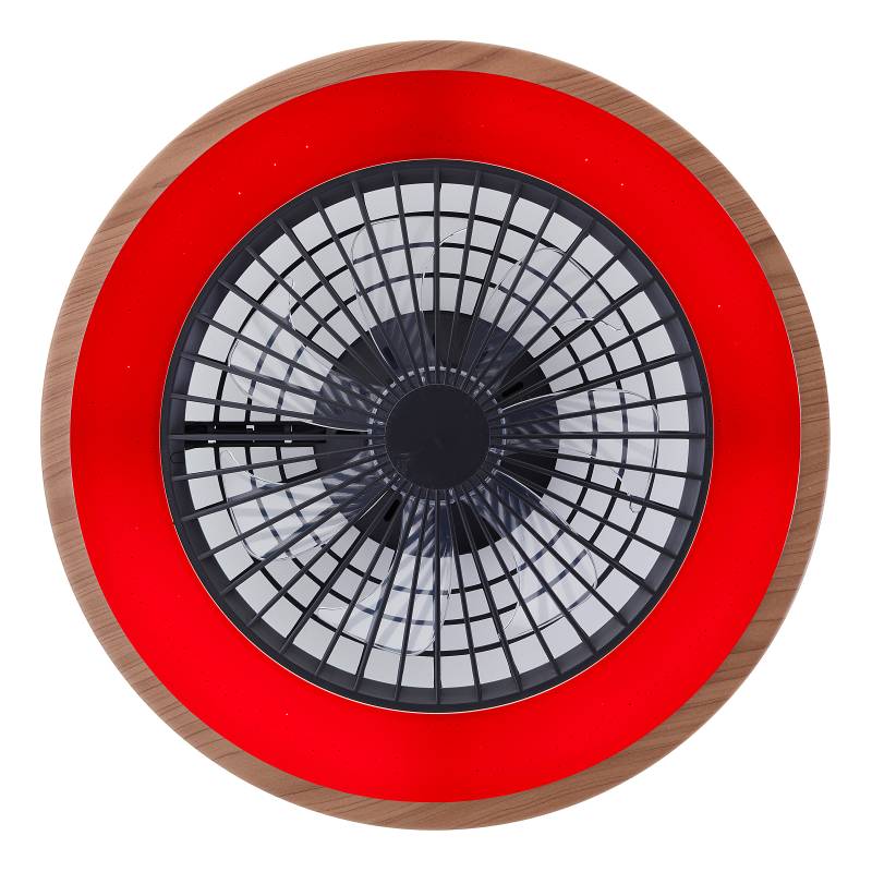 home24 LED-Deckenventilator Slimline 49 x 14 x 49cm Braun von home24