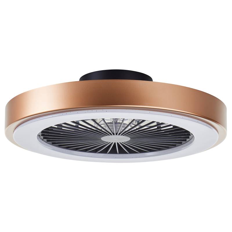 home24 LED-Deckenventilator Slimline 49 x 14 x 49cm Gold von home24