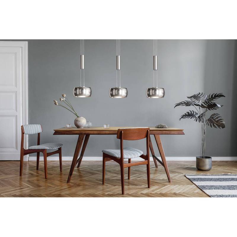 home24 LED-Pendelleuchte Carov I 100 x 20cm Silber Material: Metall Metallart: Eisen Oberfläche Metall: Lackiert LED LED-Platine von home24