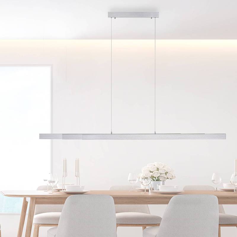 home24 LED-Pendelleuchte Luzi 165 x 180 x 6cm Silber/Weiß Material: Metall Metallart: Aluminium Oberfläche Metall: Lackiert LED LED-Platine von home24