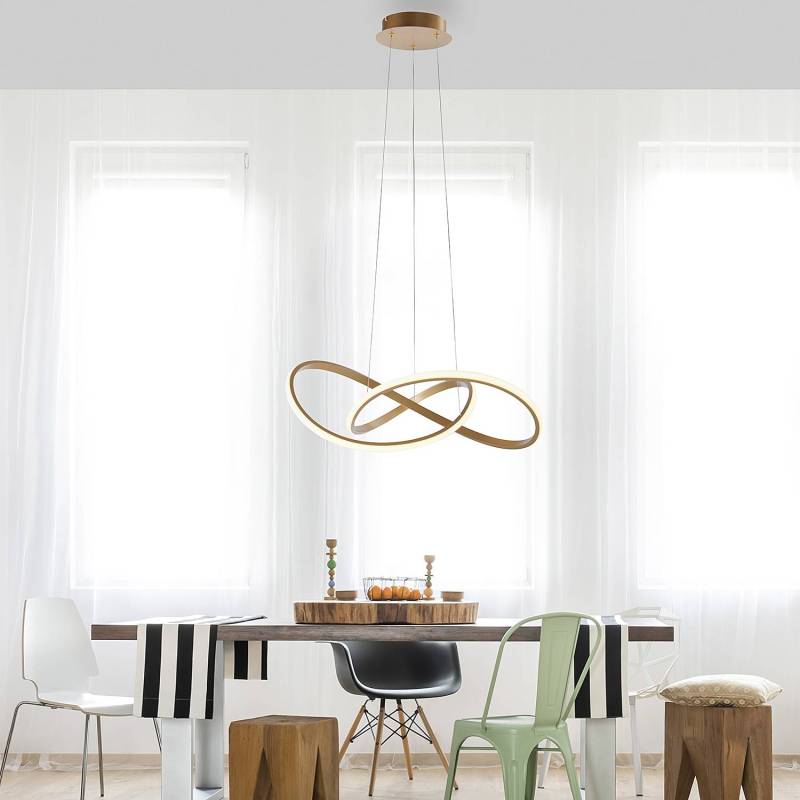 home24 LED-Pendelleuchte Maria Ø 57cm Messing Material: Metall Metallart: Aluminium Oberfläche Metall: Lackiert LED LED-Platine von home24