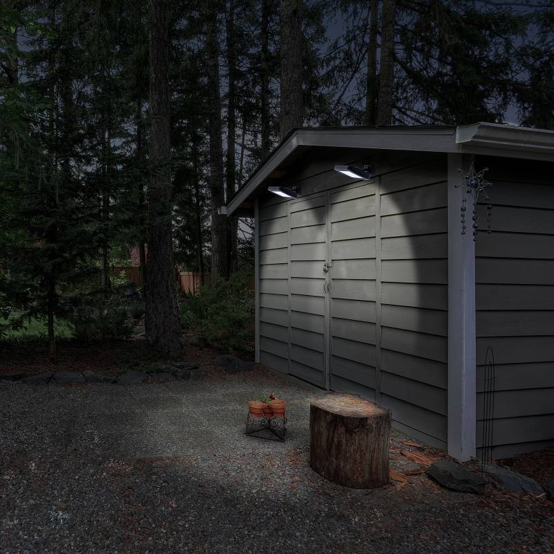 home24 LED-Solar-Wandleuchte Pepe 2er-Set 15 x 13 x 6cm Schwarz von home24