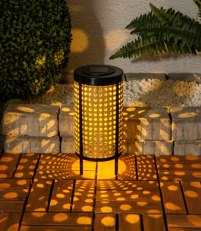 home24 LED-Solarleuchte Patti 12 x 26 x 12cm Schwarz/Braun Aluminium, lackiert Polypropylen Nicht austauschbare LEDs LED-Platine von home24