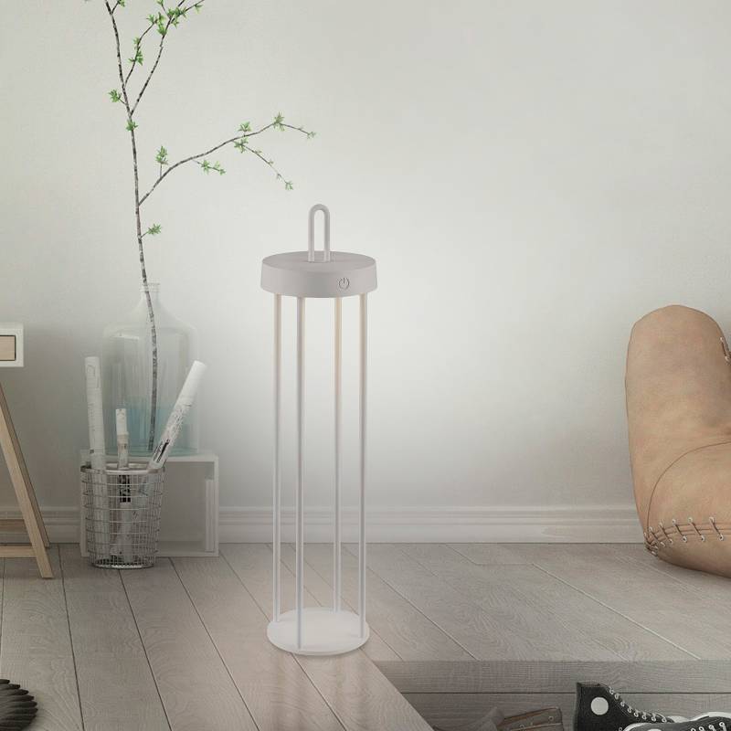 home24 LED-Stehleuchte 13 x 13 x 50cm Grau/Grau Eisen, lackiert LED LED-Platine von home24