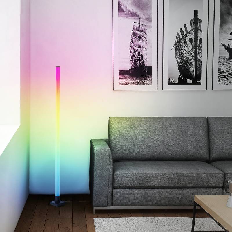 home24 LED-Stehleuchte 13 x 150 x 13cm Schwarz/Schwarz Polypropylen LED LED-Platine von home24