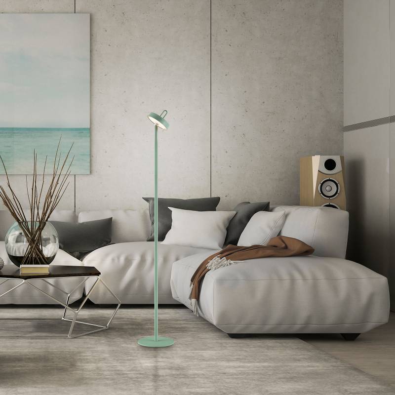 home24 LED-Stehleuchte 18 x 18 x 125cm Grün/Mintgrün Eisen, lackiert LED LED-Platine von home24
