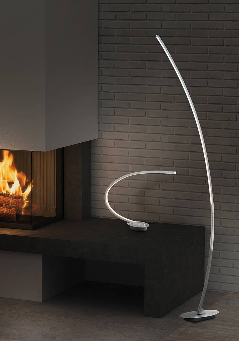 home24 LED-Stehleuchte Solo 15 x 158 x 35cm Silber Material: Metall Metallart: Eisen Oberfläche Metall: Lackiert LED LED-Platine von home24