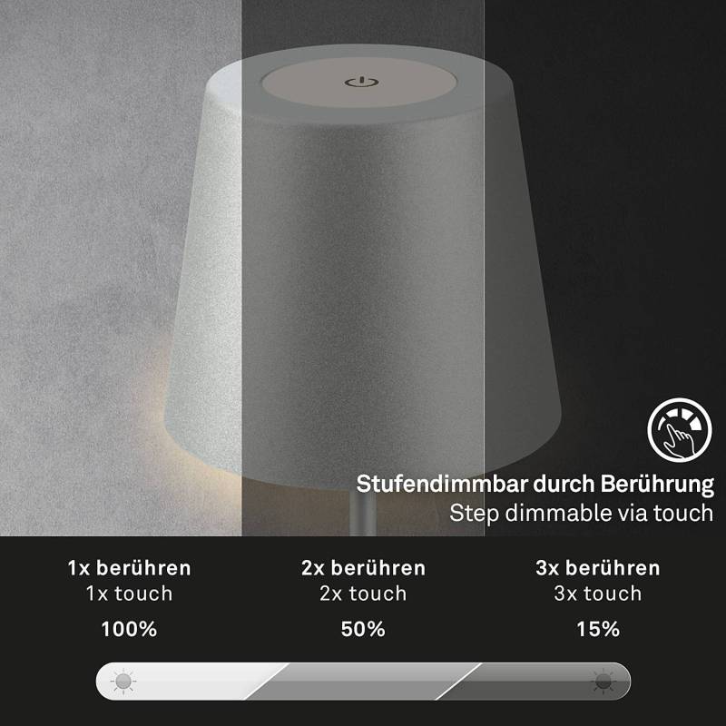 home24 LED-Tischleuchte Tyli 12 x 36 x 12cm Silber/Chrom Aluminium, pulverbeschichtet Polypropylen LED LED-Platine von home24
