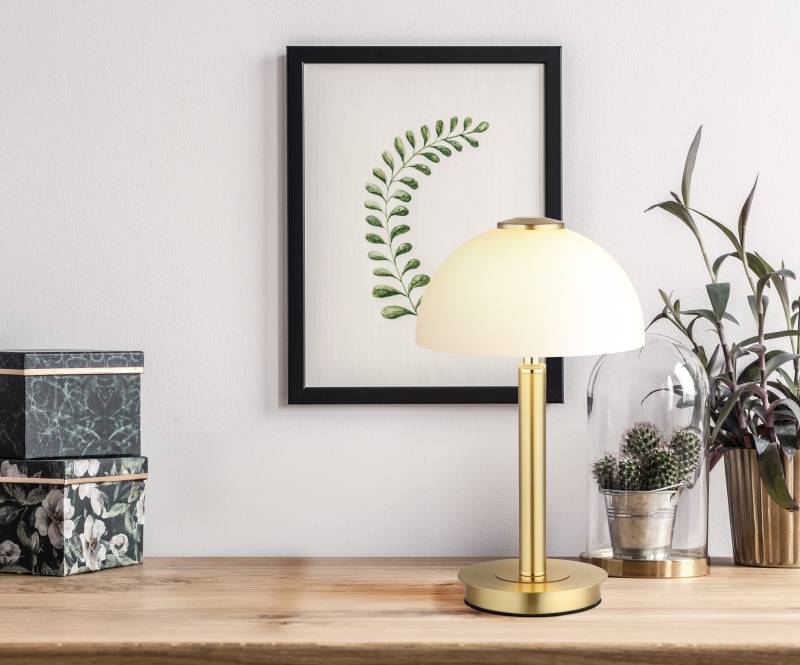 home24 LED-Tischleuchte Uldin Ø 18cm Messing/Weiß/Messing Glasart: Opalglas Material: Glas, Metall Metallart: Eisen Oberfläche Metall: Lackiert Nicht home24 LED-Tischleuchte Uldin Ø 18cm Messing/Weiß/Messing Glasart: Opalglas Material: Glas, Metall Metallart: Eisen Oberfläche Metall: Lackiert Nicht von home24