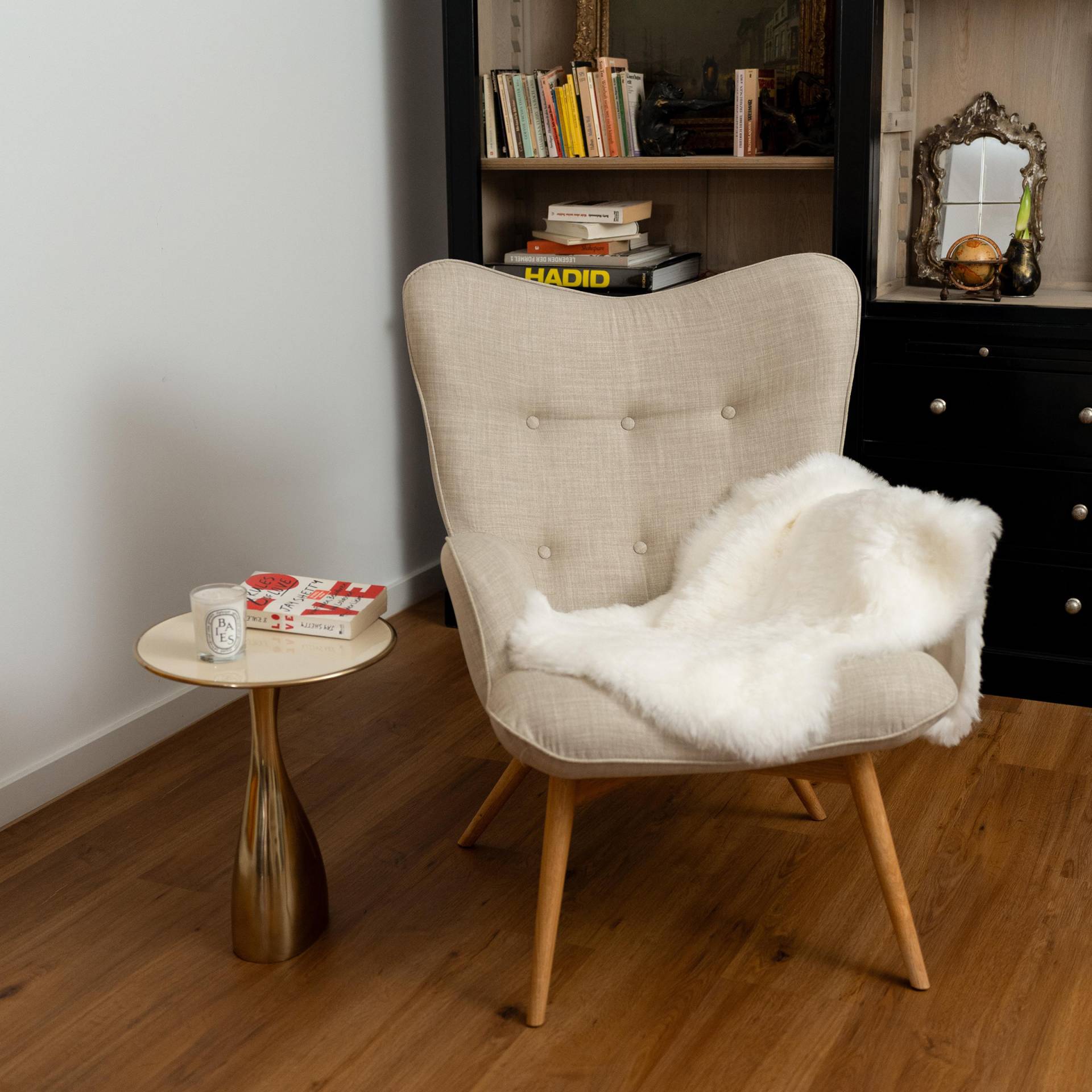 home24 Lammfell Heidi Weiß/Weiß 65 x 4 x 85cm Lammfell von home24