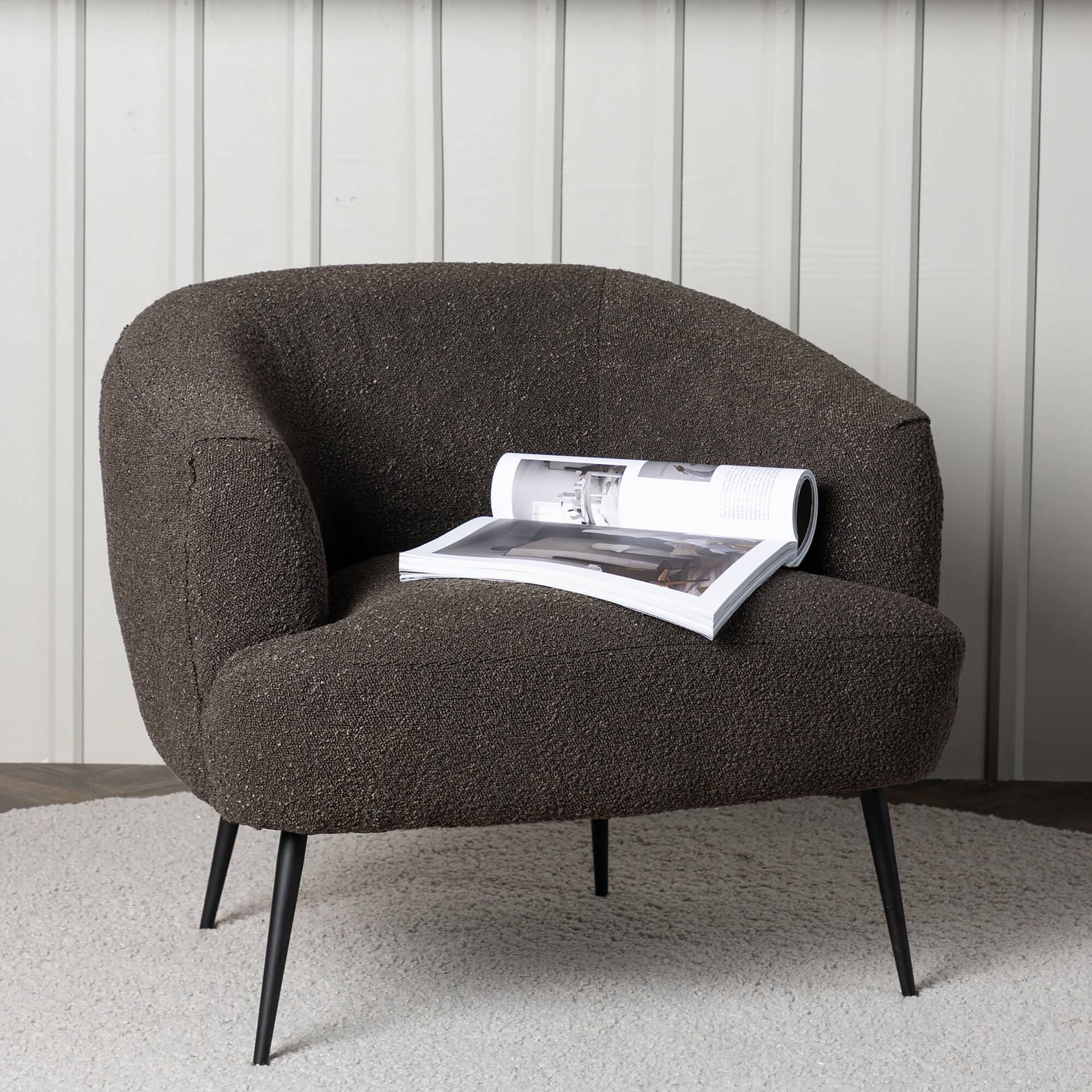 home24 Loungesessel Derry Grau/Schwarz Bouclé 70 x 69 x 79cm home24 Loungesessel Derry Grau/Schwarz Bouclé 70 x 69 x 79cm von home24