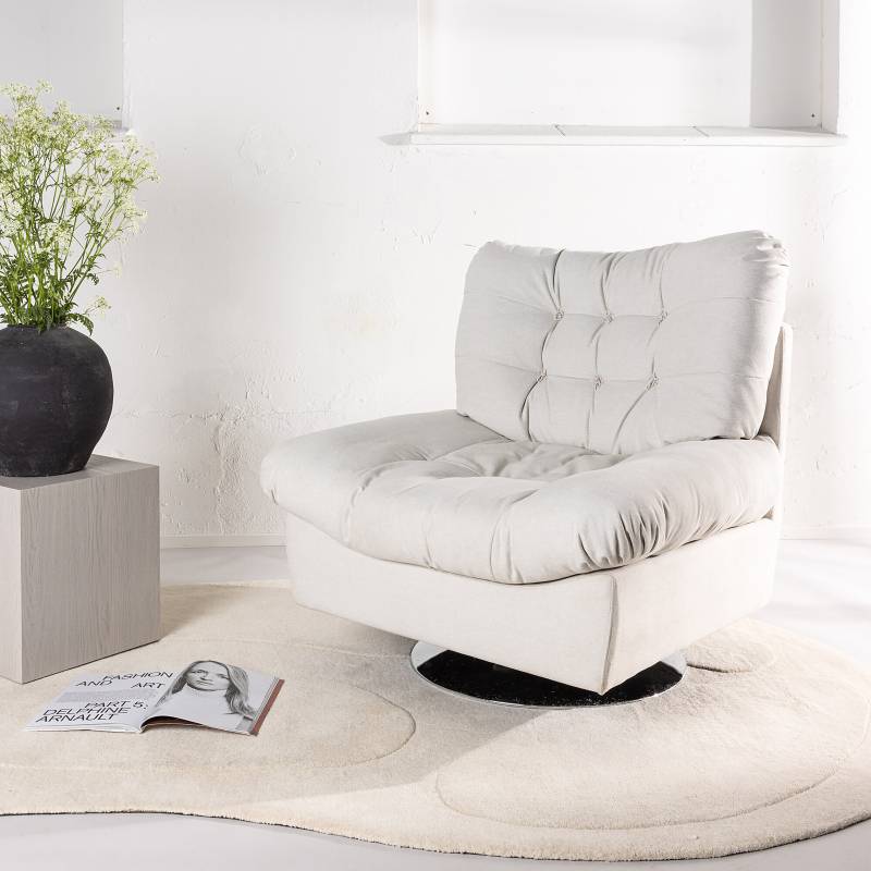 home24 Loungesessel Florens Weiß Webstoff 105 x 108 x 104cm home24 Loungesessel Florens Weiß Webstoff 105 x 108 x 104cm von home24