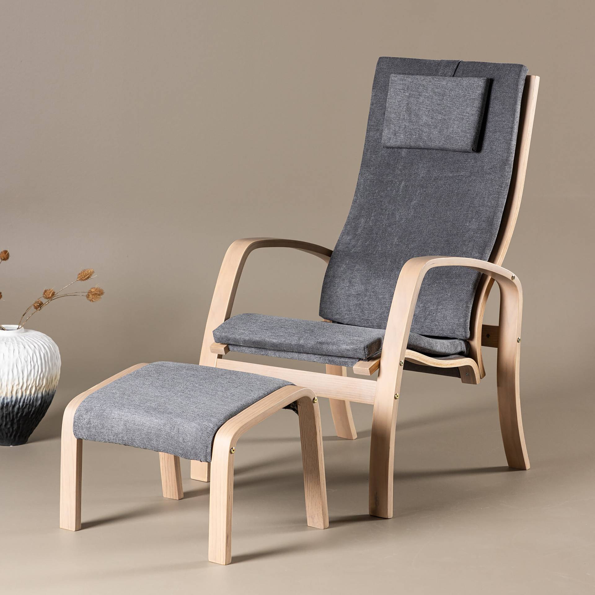 home24 Loungesessel Grötö Grau/Dunkelgrau Webstoff 63 x 104 x 80cm home24 Loungesessel Grötö Grau/Dunkelgrau Webstoff 63 x 104 x 80cm von home24