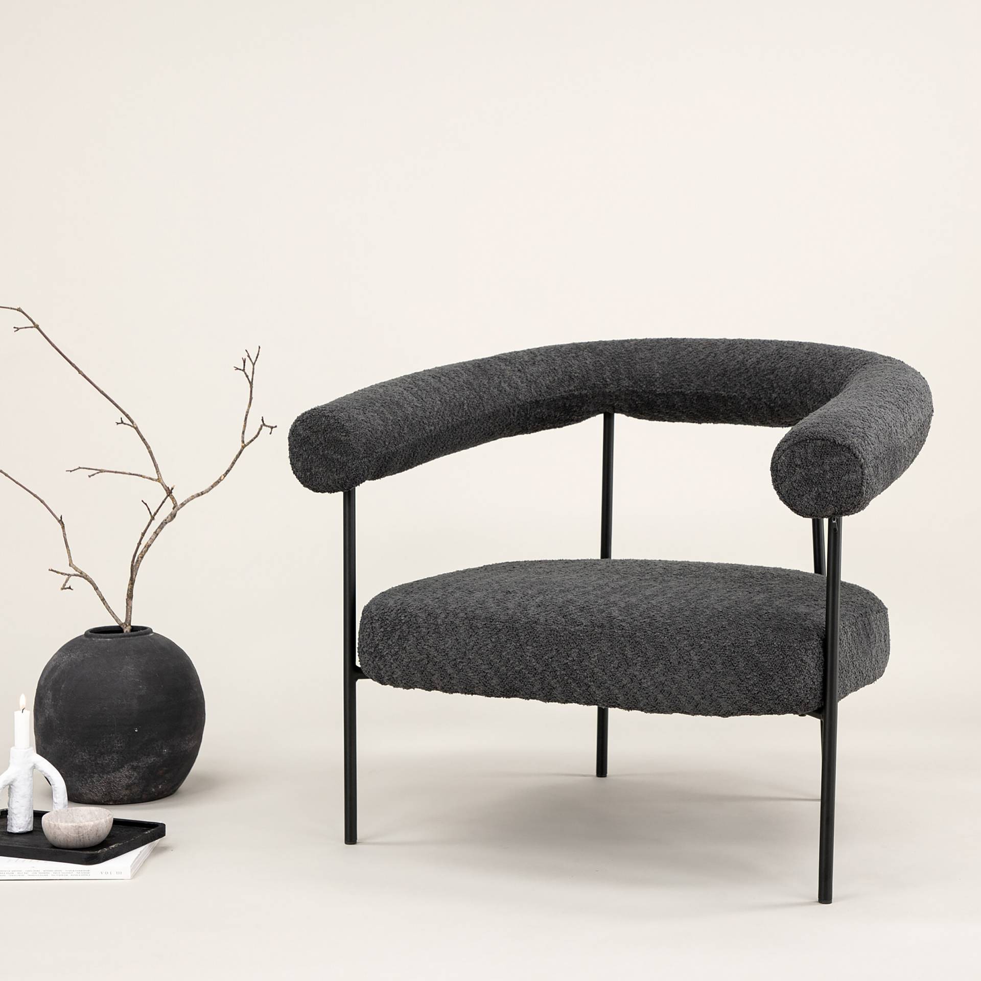 home24 Loungesessel Hökasen Grau Bouclé 88 x 76 x 81cm home24 Loungesessel Hökasen Grau Bouclé 88 x 76 x 81cm von home24