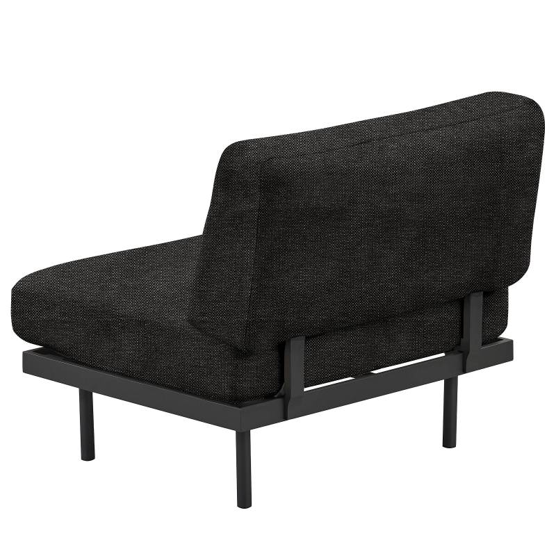 home24 Outdoor-Sessel Modica Typ A 87 x 83 x 84cm Schwarz/Schwarz von home24