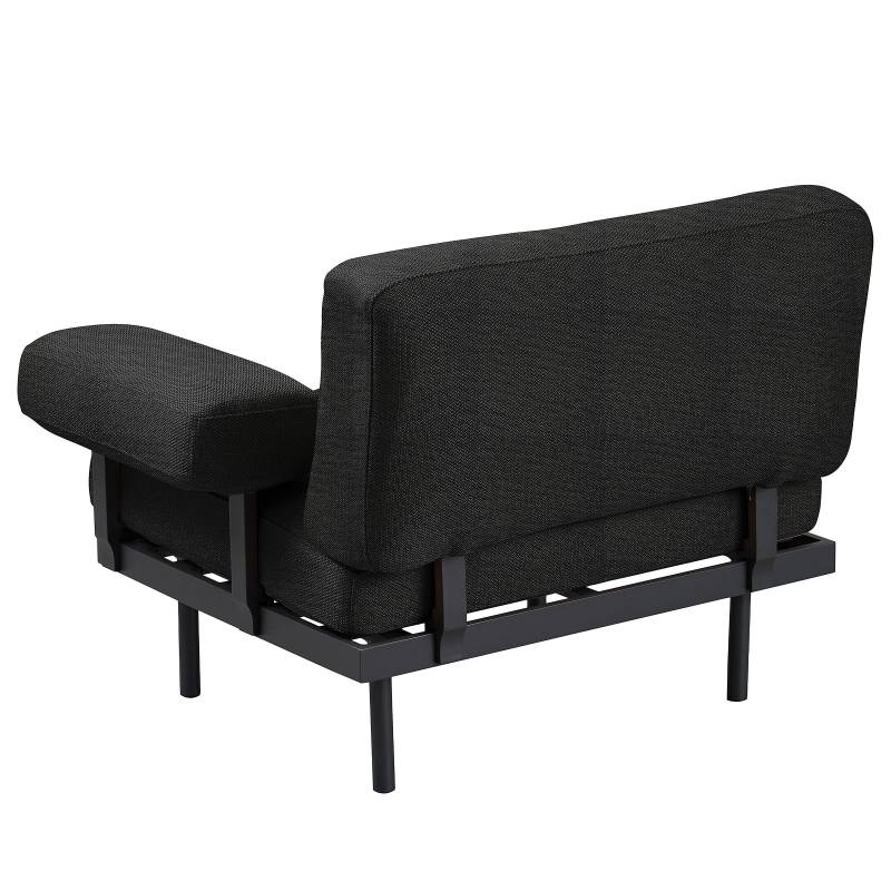 home24 Outdoor-Sessel Modica Typ B 112 x 80 x 84cm Schwarz/Schwarz von home24