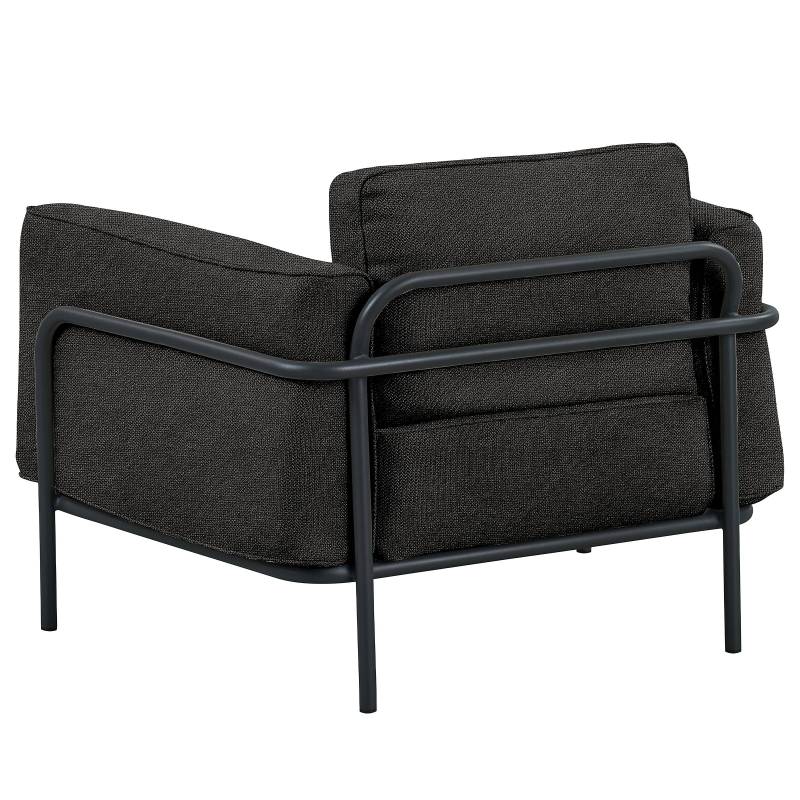 home24 Outdoor-Sessel Mura 100 x 76 x 88cm Schwarz/Schwarz von home24