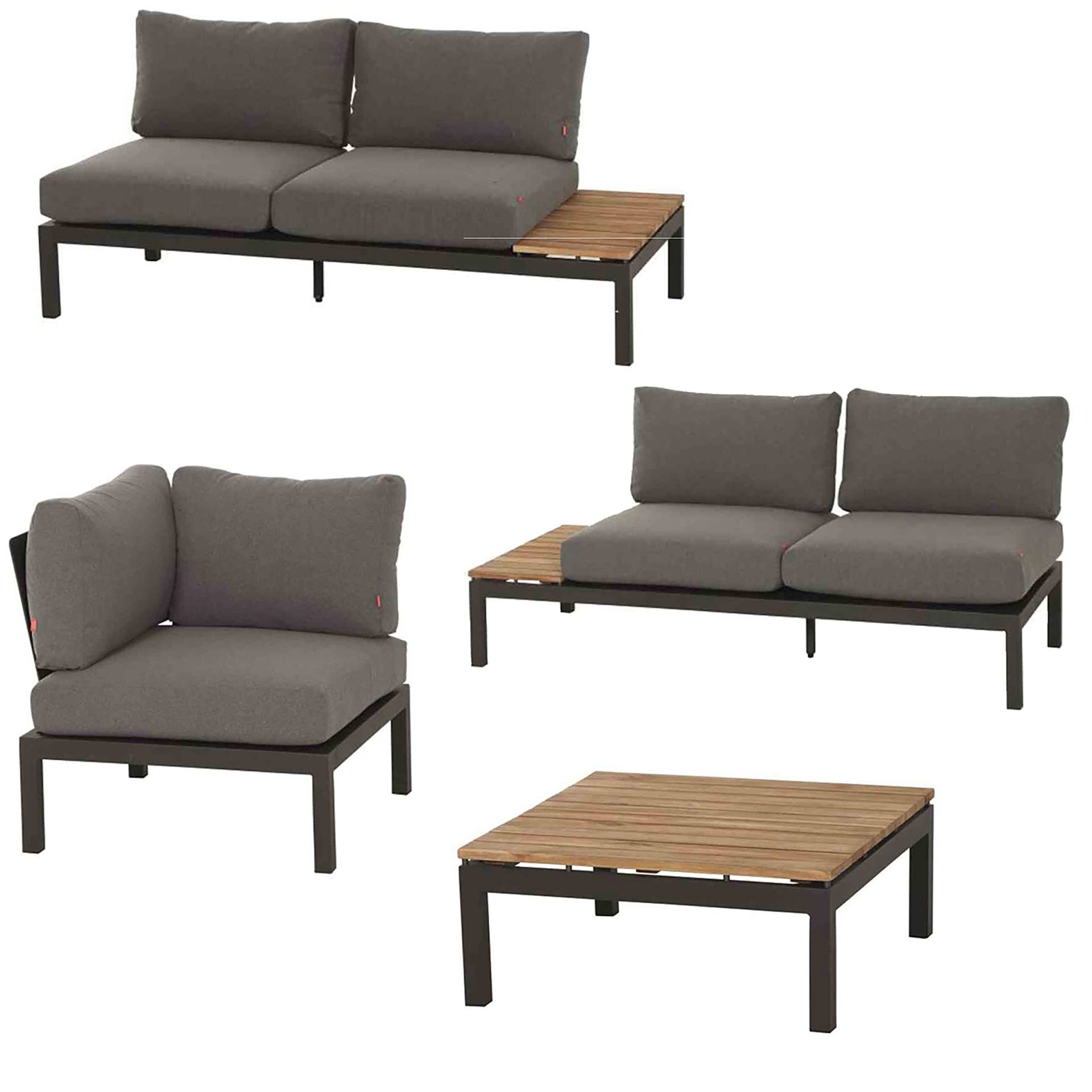 home24 Loungeset 4er-Set 204 x 84 x 172cm Schwarz/Braun home24 Loungeset 4er-Set 204 x 84 x 172cm Schwarz/Braun von home24