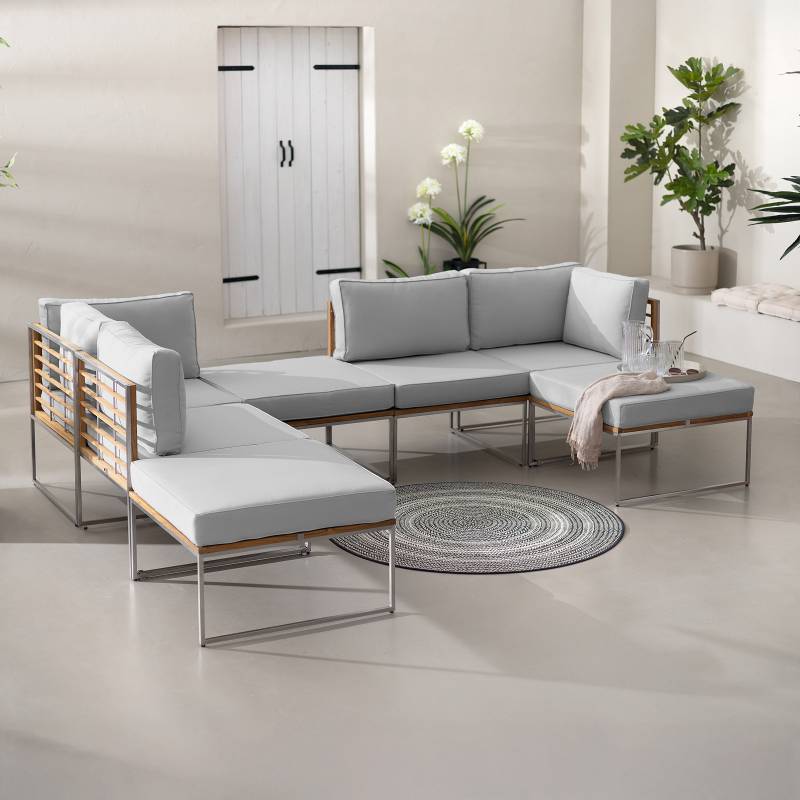 home24 Loungeset 7-teilig Grau/Hellgrau home24 Loungeset 7-teilig Grau/Hellgrau von home24