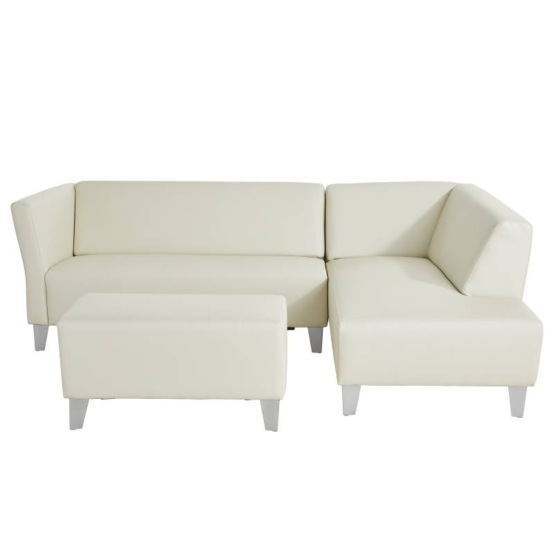 home24 Loungeset Kophu 3-teilig Kombi B 247 x 74 x 164cm Weiß/Weiß von home24