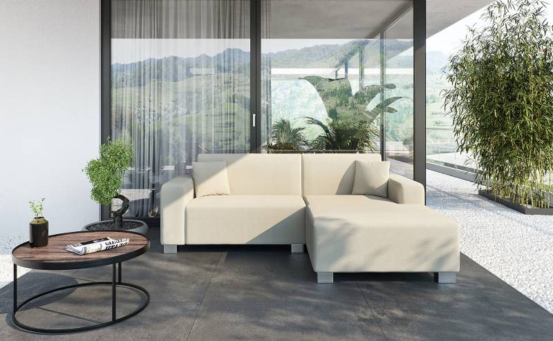 home24 Loungeset Mapos 2-teilig 260 x 78 x 164cm Weiß/Weiß von home24