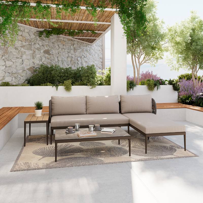 home24 Loungeset Marisol 4-teilig Braun von home24