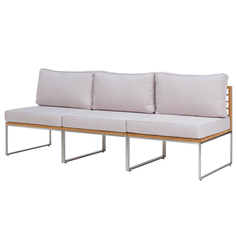 home24 Loungesofa 3-teilig Kombi B 210 x 74 x 70cm Grau/Hellgrau von home24
