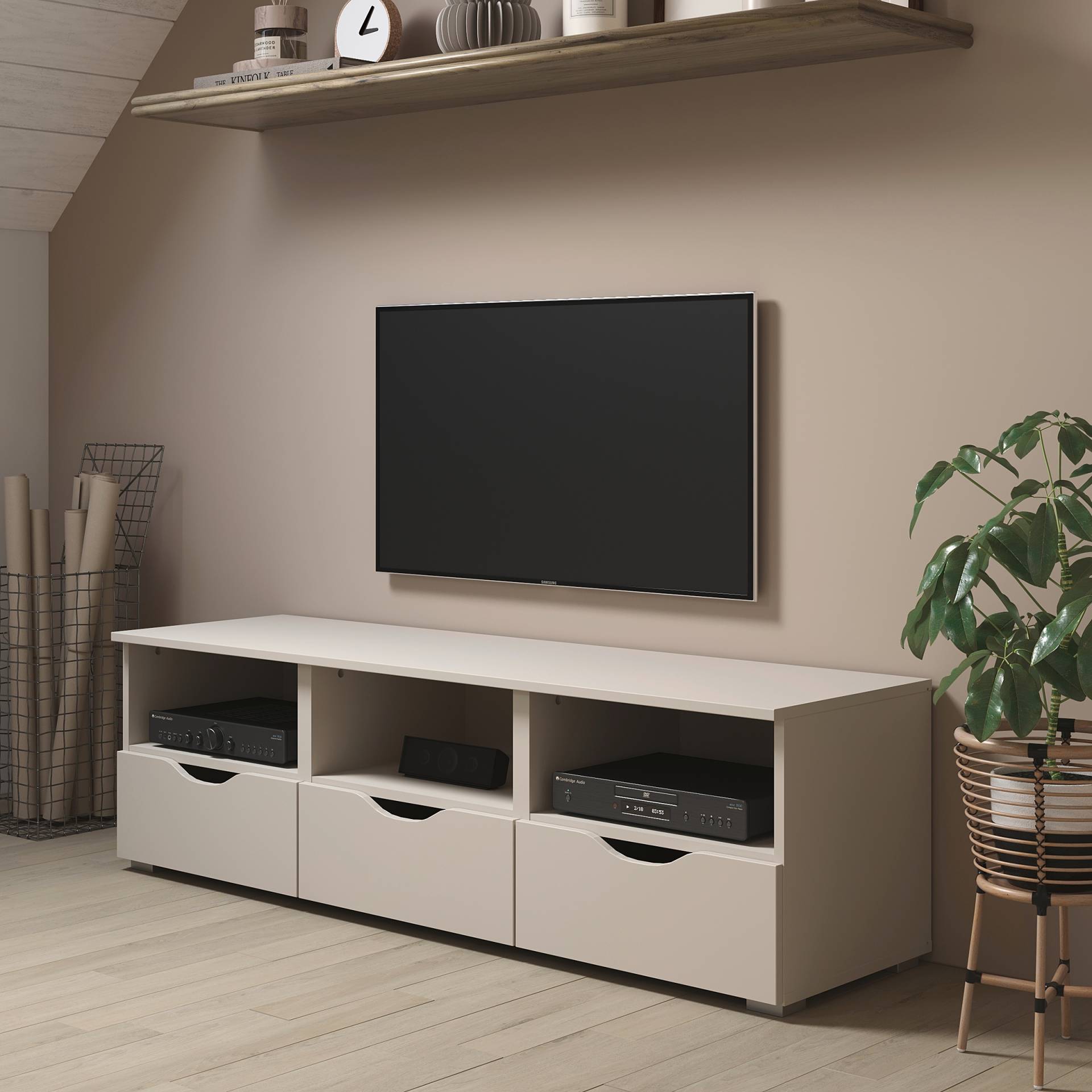 home24 Lowboard Frieda 140 x 43 x 42cm Beige home24 Lowboard Frieda 140 x 43 x 42cm Beige von home24