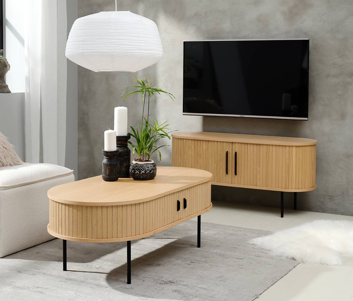 home24 Lowboard Maqueda 120 cm MDF Mitteldichte Holzfaserplatte , furniert Beige/Eiche 120 x 56 x 40cm home24 Lowboard Maqueda 120 cm MDF Mitteldichte Holzfaserplatte , furniert Beige/Eiche 120 x 56 x 40cm von home24