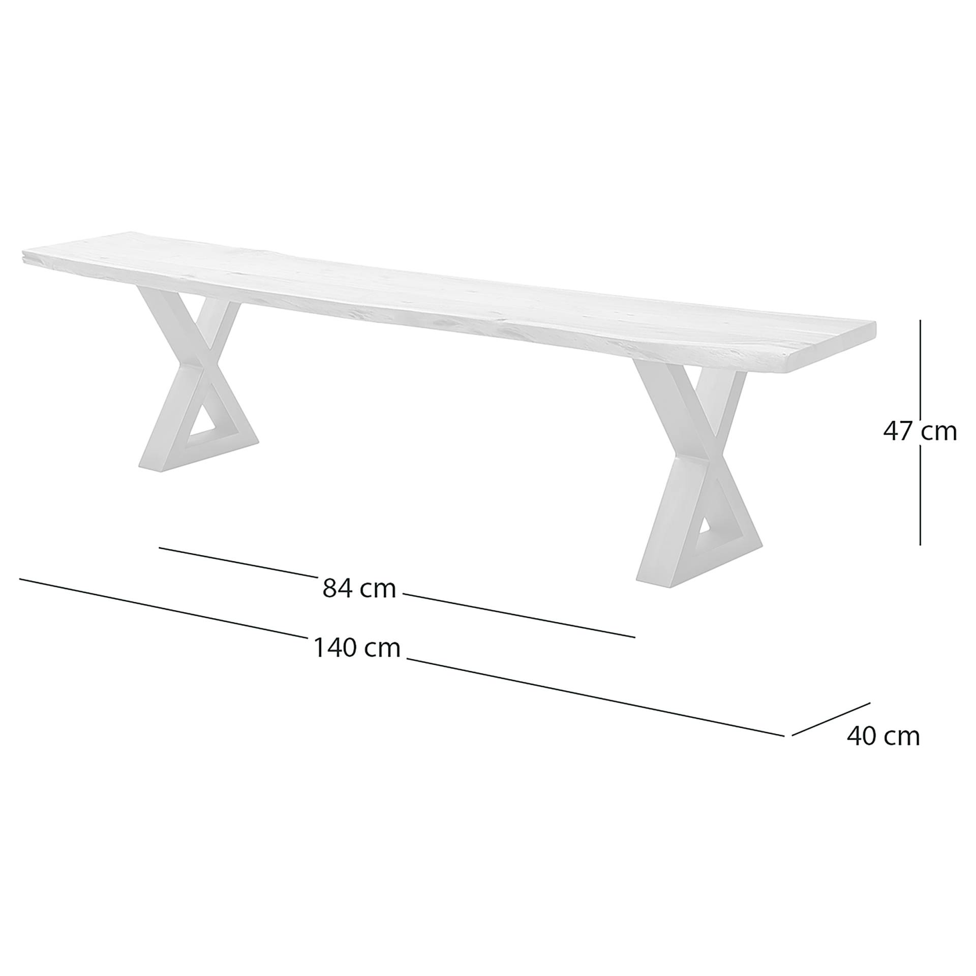home24 Massive Baumkanten-Sitzbank 140cm Braun/Akazie Braun X-Form Vintage Metall home24 Massive Baumkanten-Sitzbank 140cm Braun/Akazie Braun X-Form Vintage Metall von home24