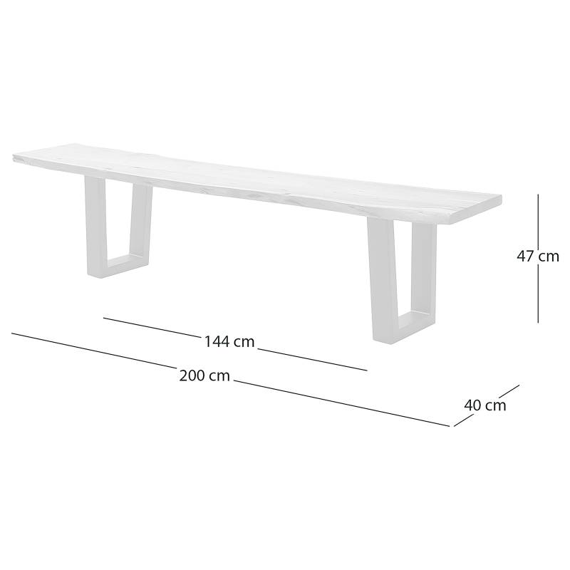 home24 Massive Baumkanten-Sitzbank 200cm Braun/Akazie Braun Trapezförmig Silber home24 Massive Baumkanten-Sitzbank 200cm Braun/Akazie Braun Trapezförmig Silber von home24