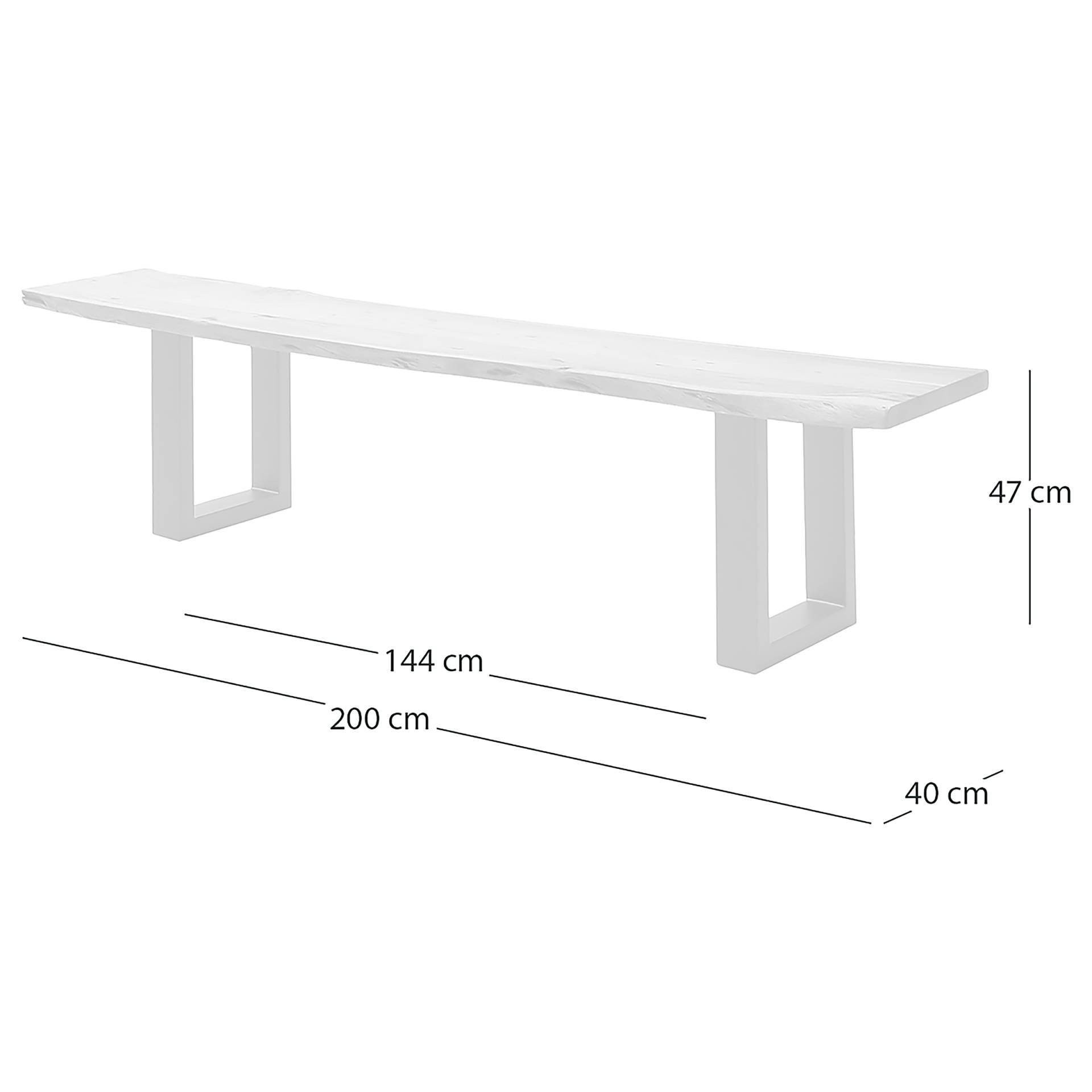 home24 Massive Baumkanten-Sitzbank 200cm Braun/Akazie Braun U-Form Weiß home24 Massive Baumkanten-Sitzbank 200cm Braun/Akazie Braun U-Form Weiß von home24