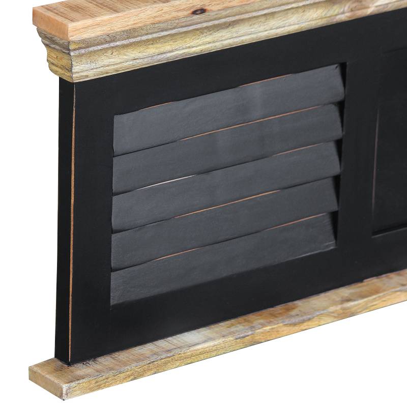 home24 Massive Garderobenleiste 120 x 40 x 28cm Schwarz/Schwarz von home24