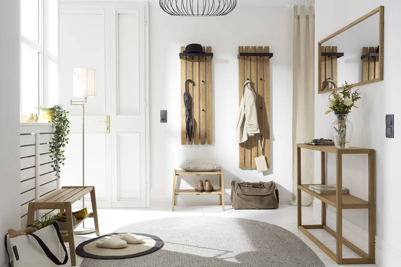 home24 Massiver Konsolentisch Typ B 99 x 80 x 26cm Braun von home24