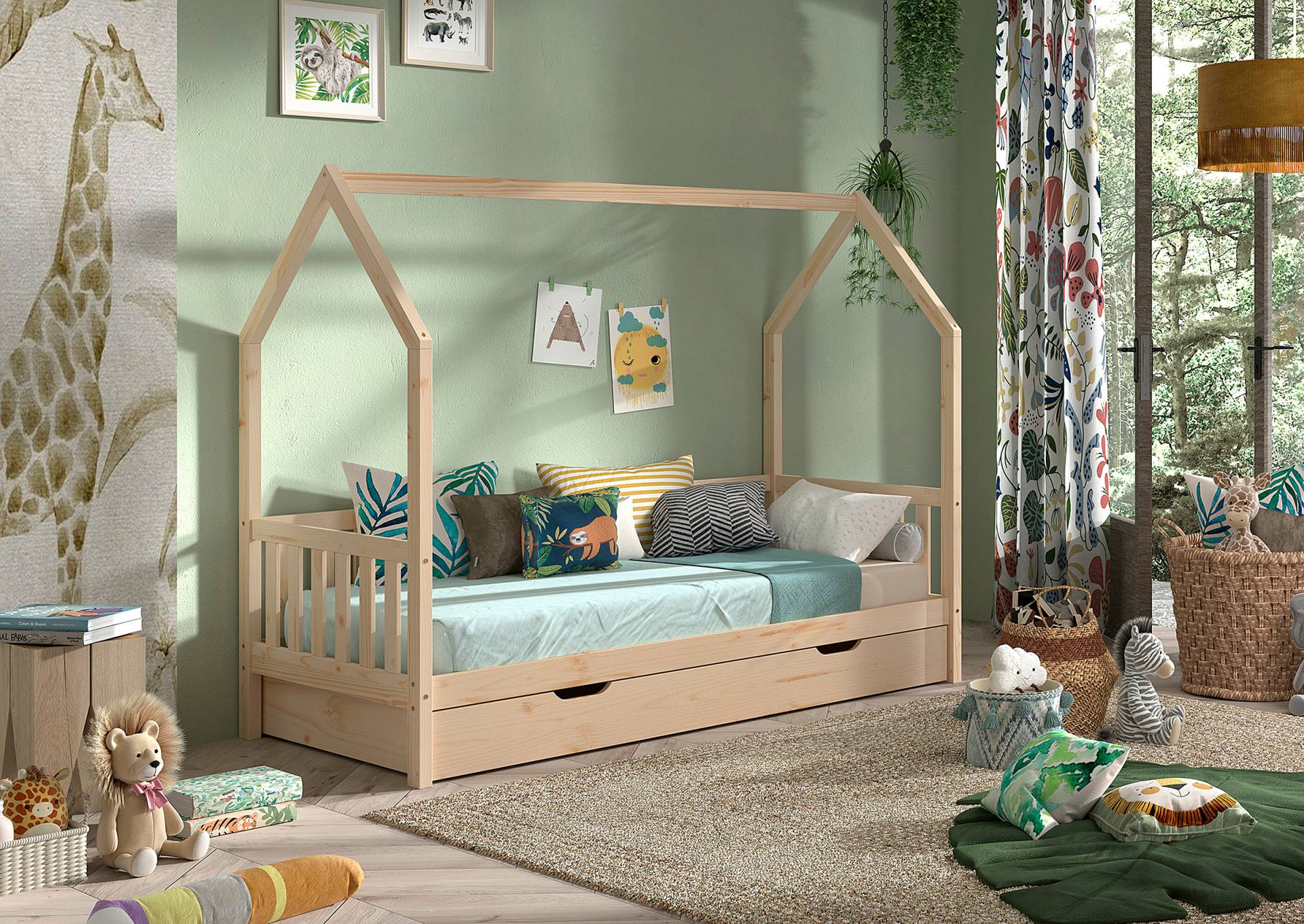 home24 Massives Hausbett Cabane 90 x 200cm Braun/Kiefer mit Bettkasten home24 Massives Hausbett Cabane 90 x 200cm Braun/Kiefer mit Bettkasten von home24