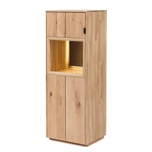 home24 Massives Highboard 50 x 140 x 42cm Türanschlag links Braun von home24