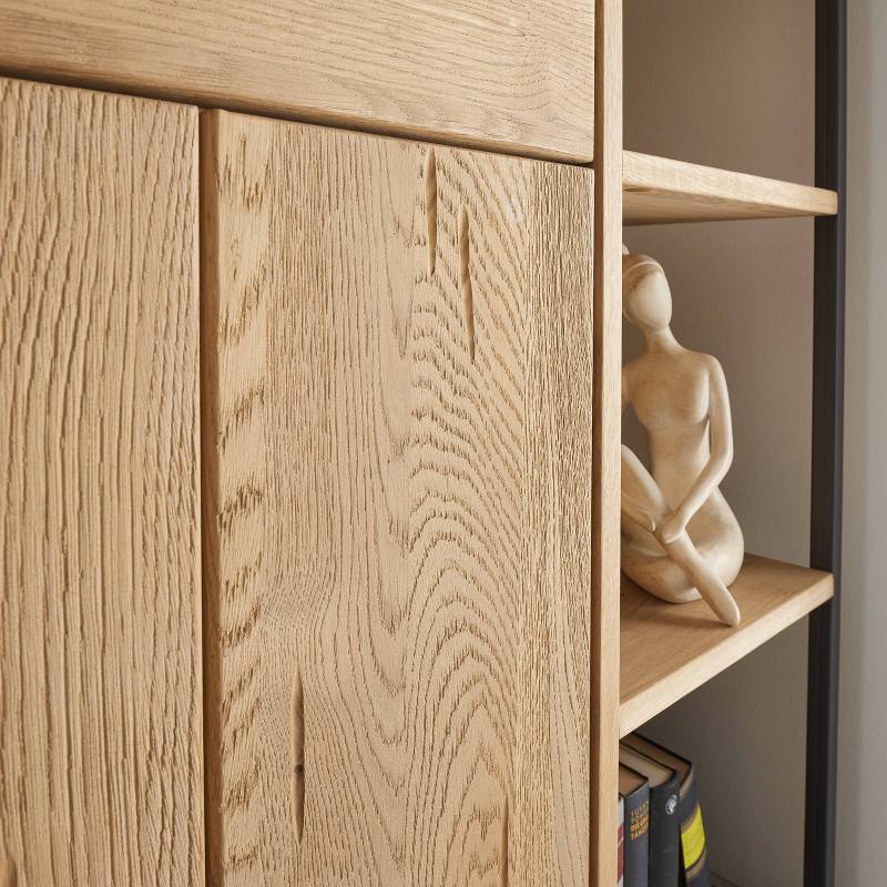 home24 Massives Highboard 82 x 137 x 40cm Ausrichtung links Braun von home24