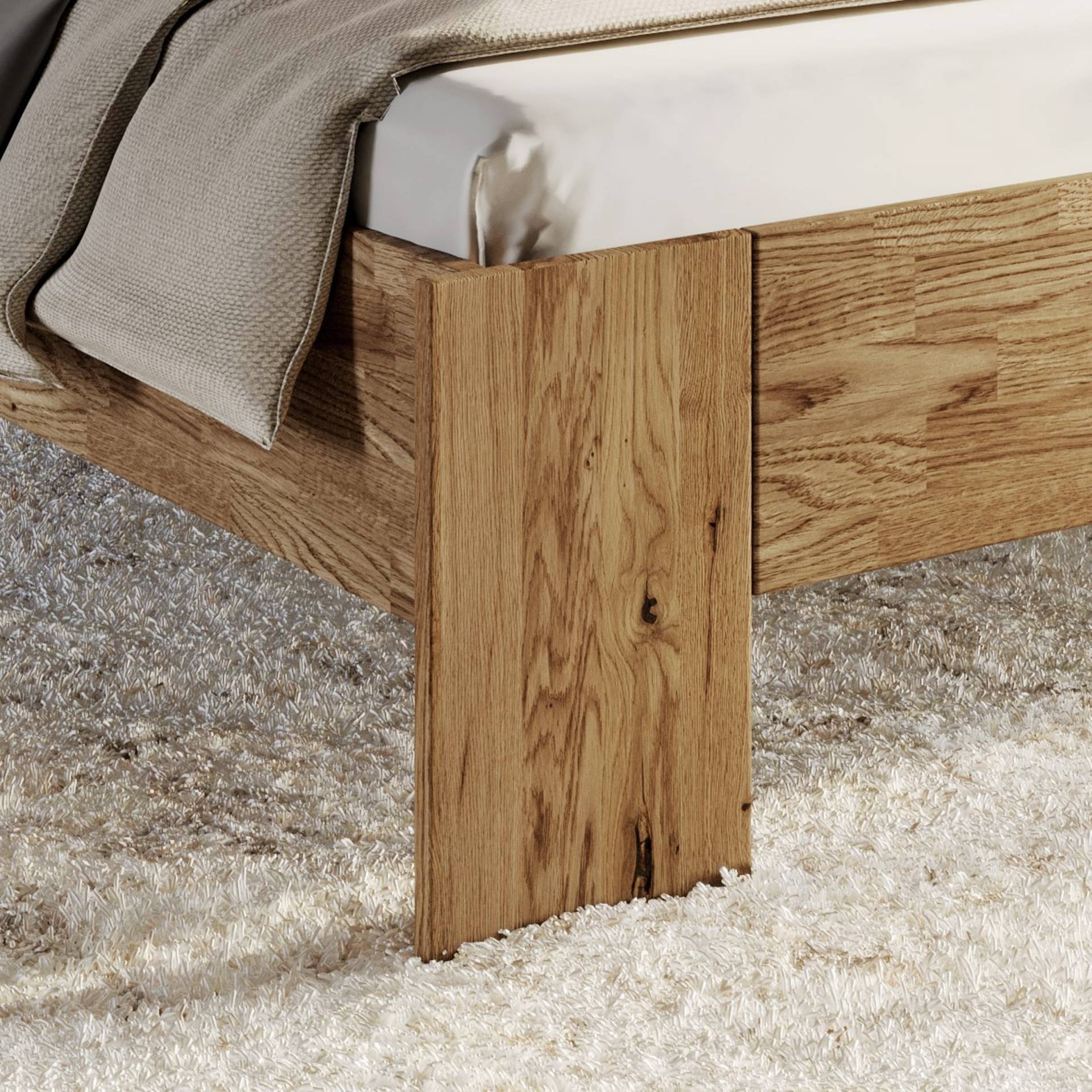 home24 Massivholzbett Barracos 100 x 200cm Massivholz Wildeiche, geölt Braun Eiche home24 Massivholzbett Barracos 100 x 200cm Massivholz Wildeiche, geölt Braun Eiche von home24