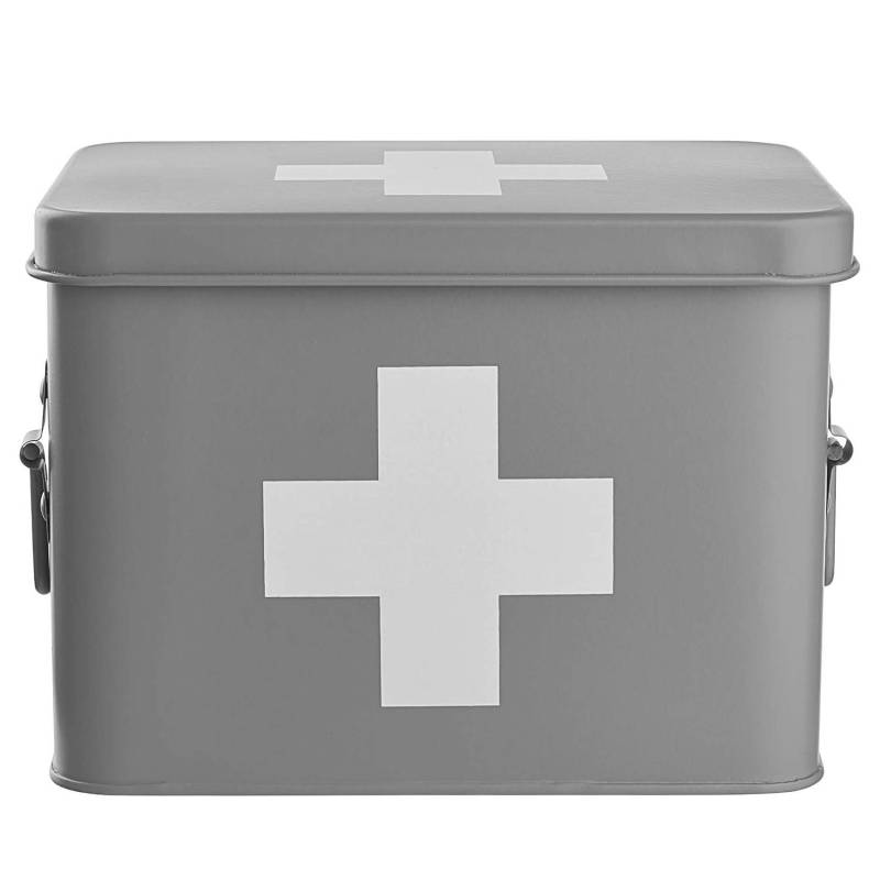 home24 Medikamentenbox 6er-Set 16 x 16 x 22cm Grau/Grau von home24