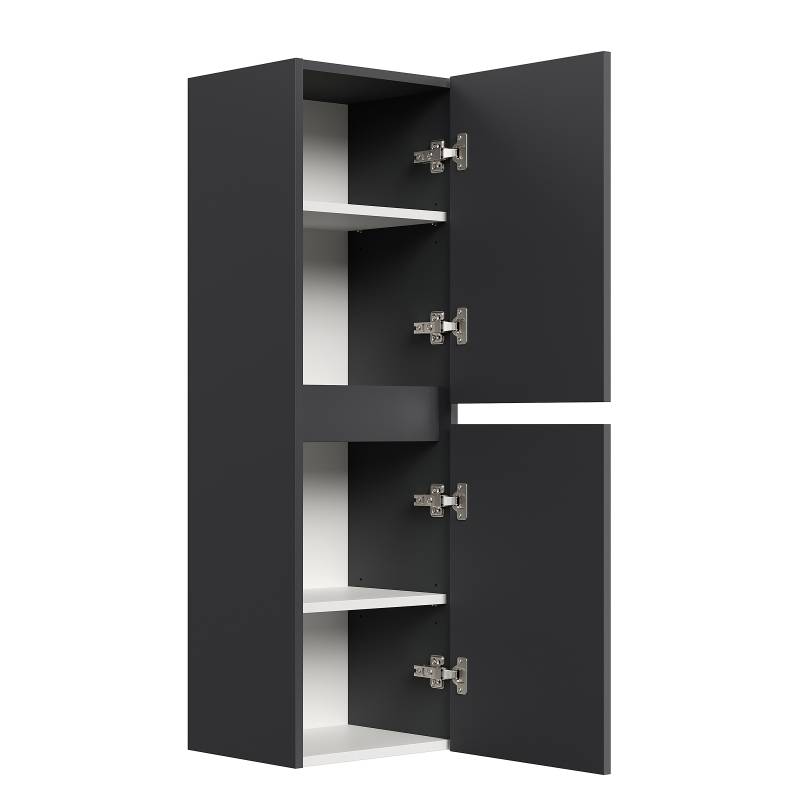 home24 Midischrank Limes 2 Türen 35 x 112 x 30cm Grau/Graphit von home24
