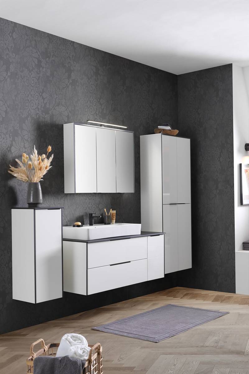 home24 Midischrank Stella 33 x 82 x 34cm Türanschlag links Weiß von home24