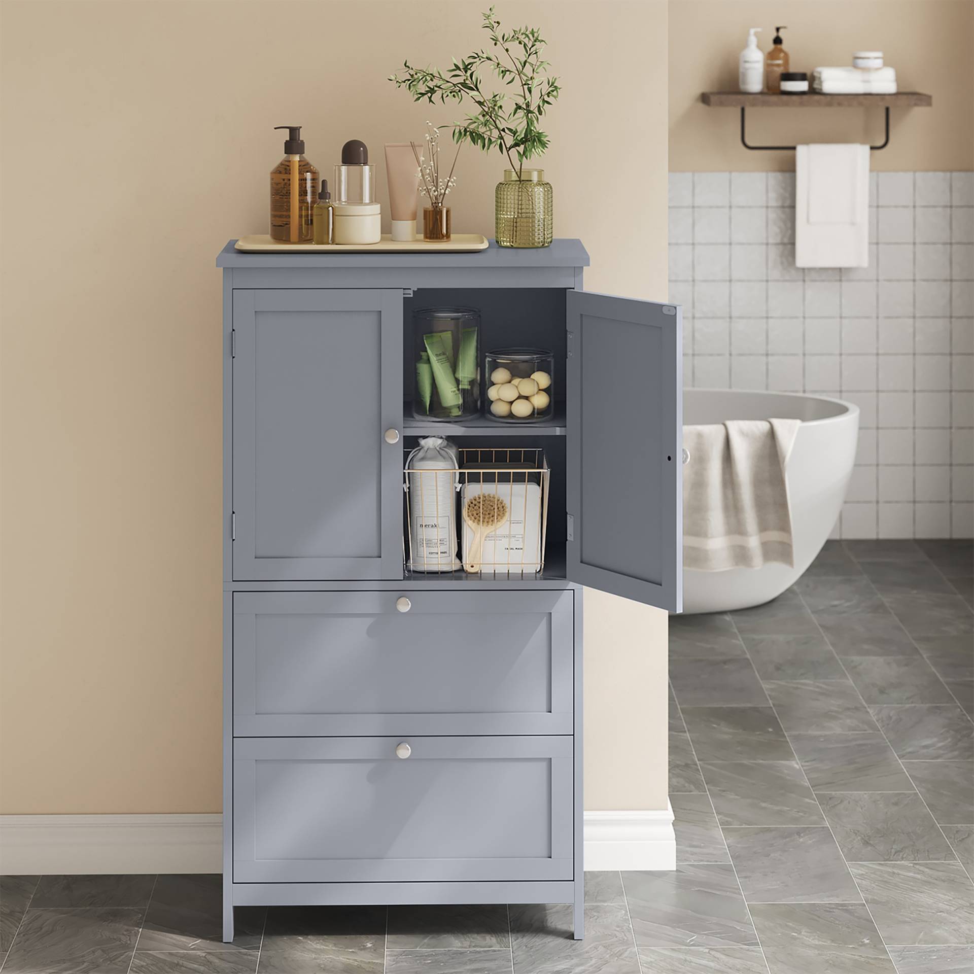 home24 Midischrank mit 2 Schubladen 60 x 110 x 30cm Grau/Grau home24 Midischrank mit 2 Schubladen 60 x 110 x 30cm Grau/Grau von home24