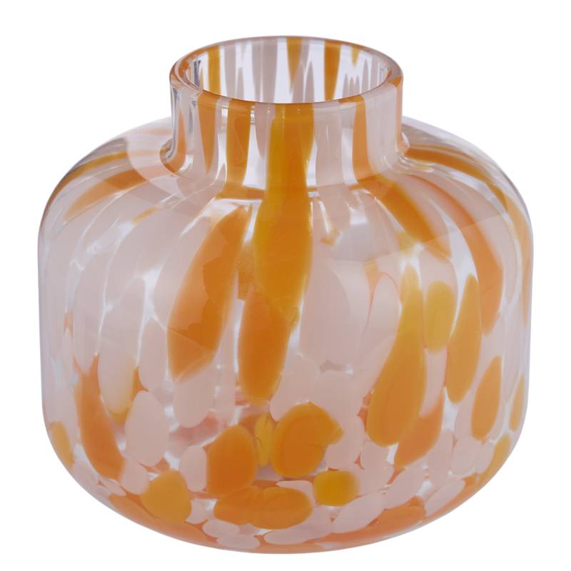 home24 Mini-Vase CONFETTI 4er-Set Ø 10cm Orange/Orange von home24