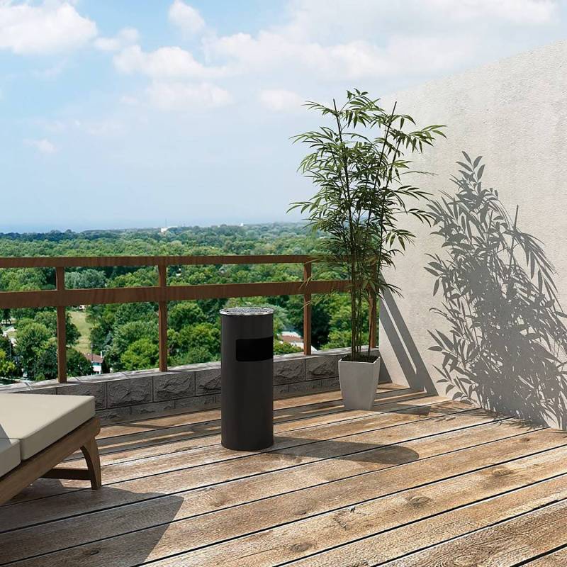 home24 Mülleimer Boussac Ø 25cm Schwarz von home24